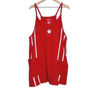 Vinyl Threads NEW Womens Mini Dress XXL Red White Star Graphic Stripe Active‎